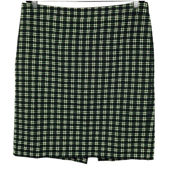 J. Crew Dresses & Skirts - J. Crew Women Pencil Skirt Tweed Tartan Plaid Tailored Navy Blue Kelly Green 14